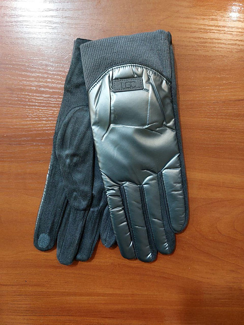 Рукавички сенсорні жіночі зима one size графіт Київ - фото 3