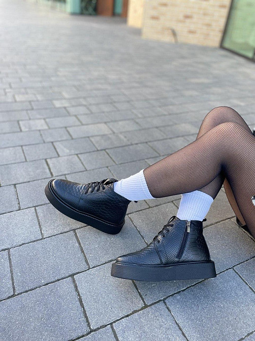 Черевики жіночі SEE SEVEN чорний дракон натуральна шкіра зима висота 11см (5307) 37р.38р.39р. Коломыя - изображение 8