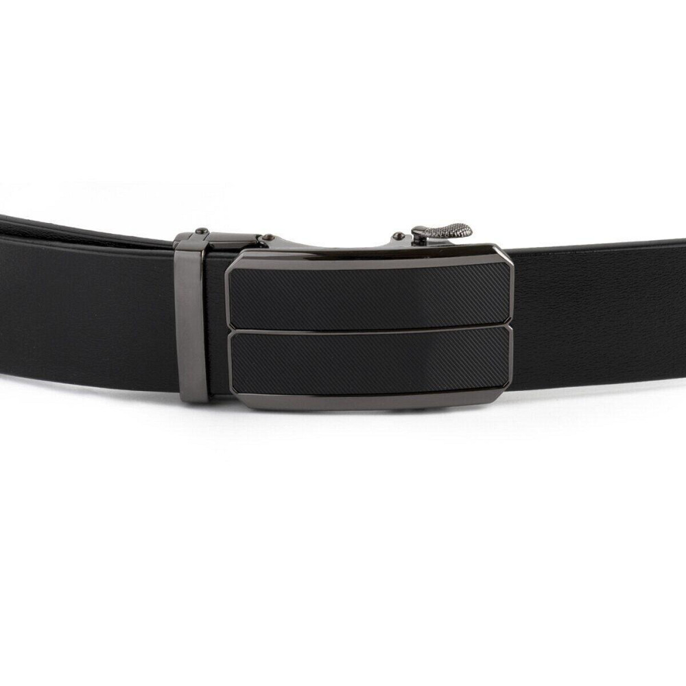 Ремень мужской c затемненной черной матовой пряжкой Vintage 20279 Черный Киев - изображение 5