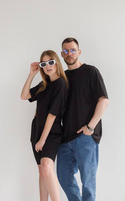 Футболка базовая оверсайз Черный 3XL/4XL Харьков - изображение 6