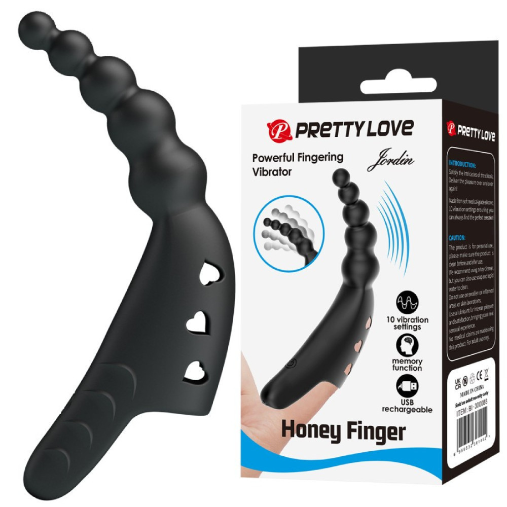 Вибратор на палец Pretty Love Honey Finger черный, 12.2 х 2.1 см Sex Aura Киев - изображение 1