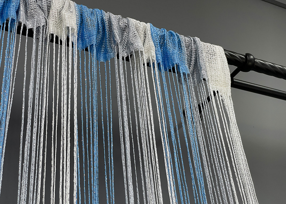 Шторы-нити с люрексом Голубой с серо-белым 300х300см 1 шт (61-061) Киев - изображение 8