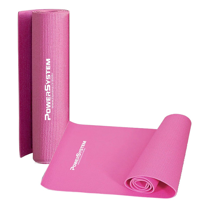 Килимок для йоги та фітнесу Power System PS-4014 PVC Fitness Yoga Mat Pink (173x61x0.6) Каменское - изображение 10