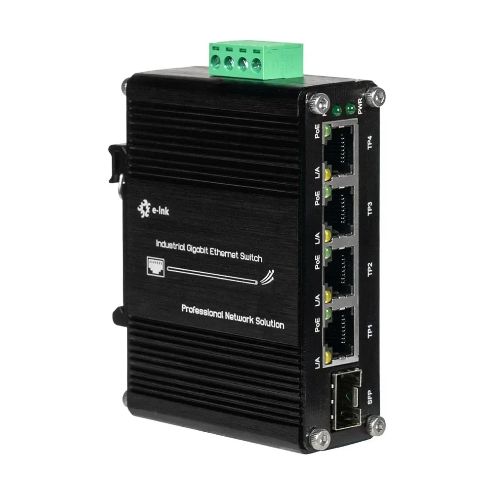 PoE-комутатор 5-портовий E-LINK LNK-IMC104GP-SFP IN 12-48V (73-00126) Київ - фото 3