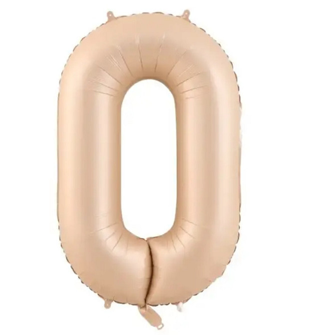 Цифра фольгирована 0 карамельная  32