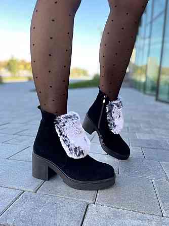 Без бренда Черевики жіночі D and V 6730 чорний/сірий (зима, замша натуральна) (2350) 37р.38р.39 Коломыя