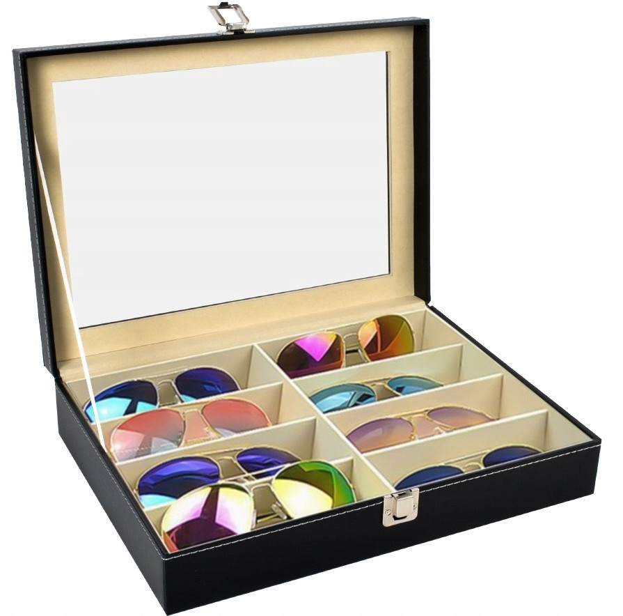 Шкатулка - органайзер для зберігання окулярів 8 відділень Soulima (8512) Black Нововолинськ - фото 1