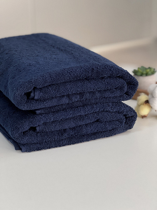 Полотенце махровое Ideal Textile однотонное плотность 450 г/м2 100х150 см синий Черновцы - изображение 1