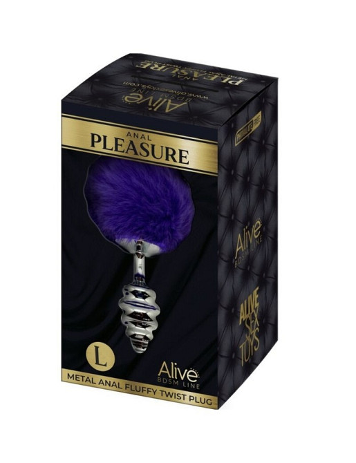 Анальная рельефная пробка Alive Anal Pleasure с темно-фиолетовым хвостом, L Sex Aura Киев - изображение 6