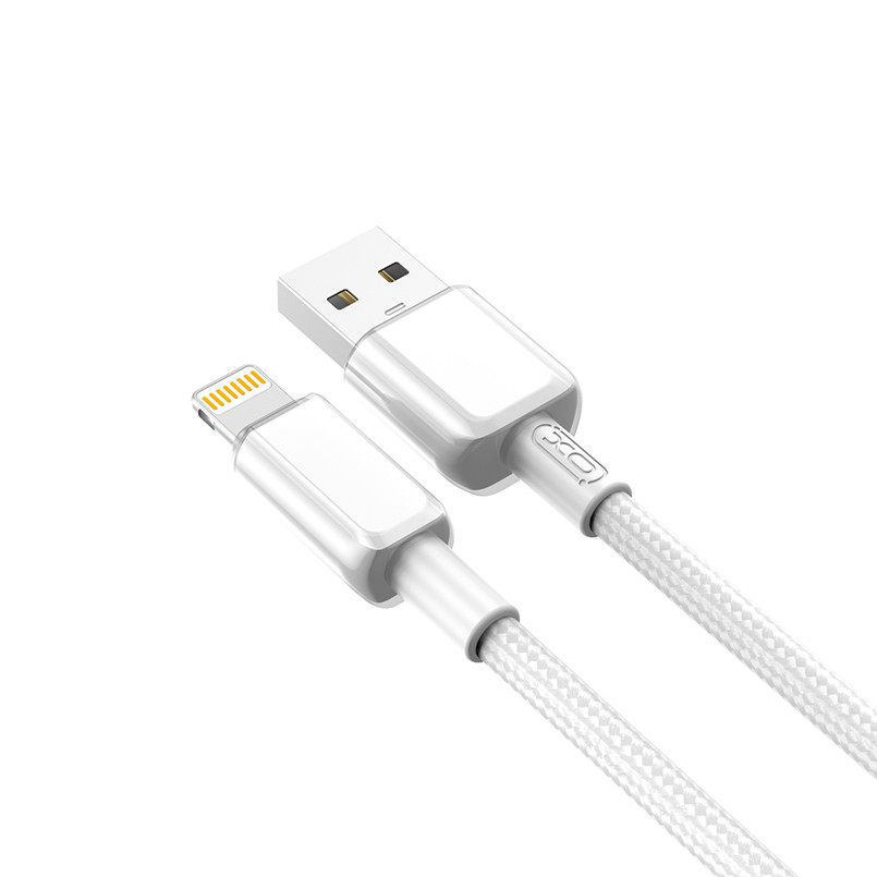 Кабель XO PVC Shiny Colorful USB to Lightning 1м білий Львів - фото 1