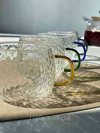 Кухоль чашка Olens "Драго" 430 мл 8030-265 прозорий із жовтою ручкою Київ