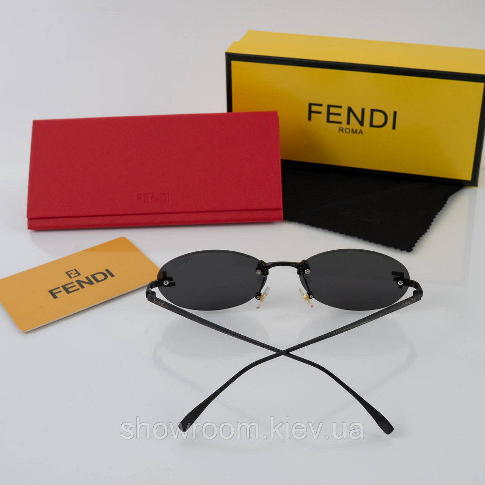 Жіночі брендові безоправні окуляри Fendi (48400) black Київ - фото 2