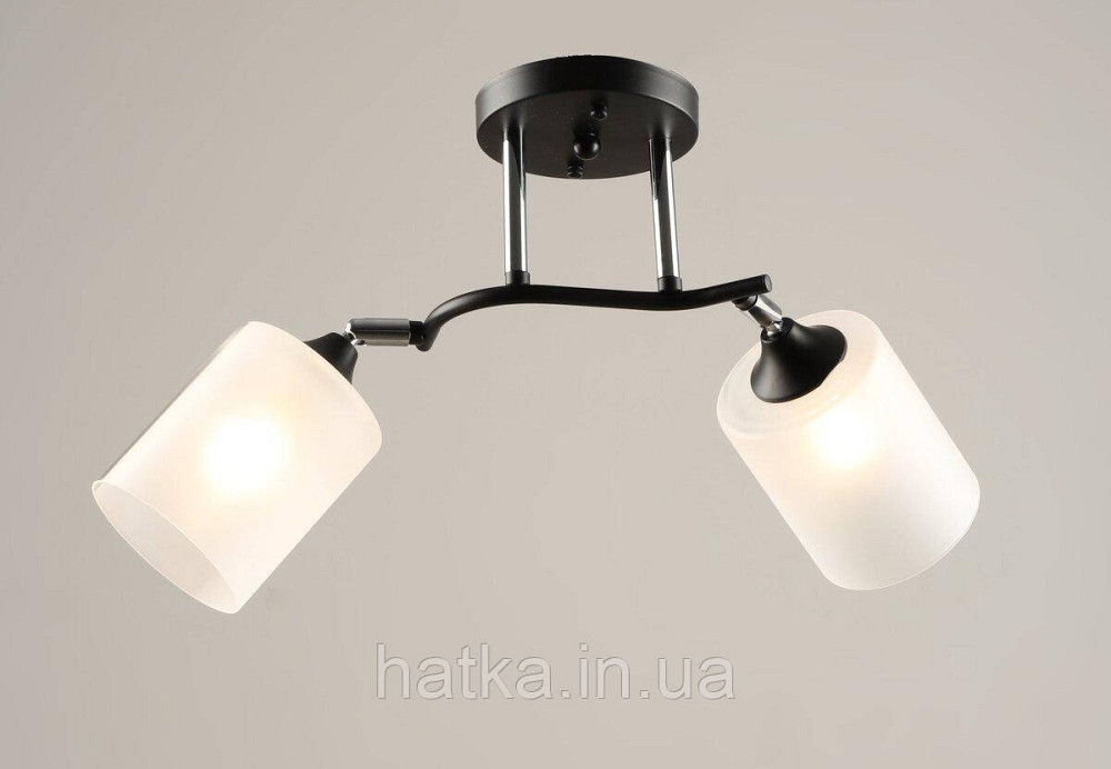 Люстра стельова на 2 плафони VALESO K2316/2, чорний/хром (E27) Київ - фото 1