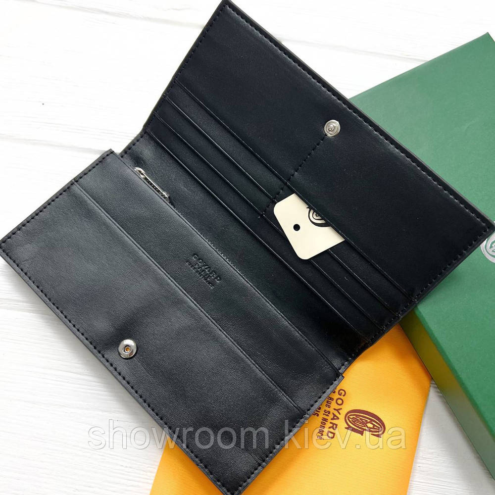 Чоловіче вертикальне портмоне Goyard (091) Lux black Київ - фото 3