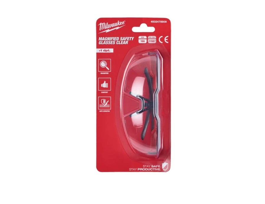 Окуляри захисні MAGNIFIED MILWAUKEE із зоною корекції (+2,5, прозорі) Одесса - изображение 5