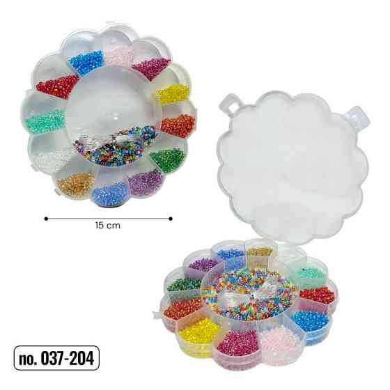 Набір бісеру для створення прикрас 037-204 у пластиковому боксі Вінниця