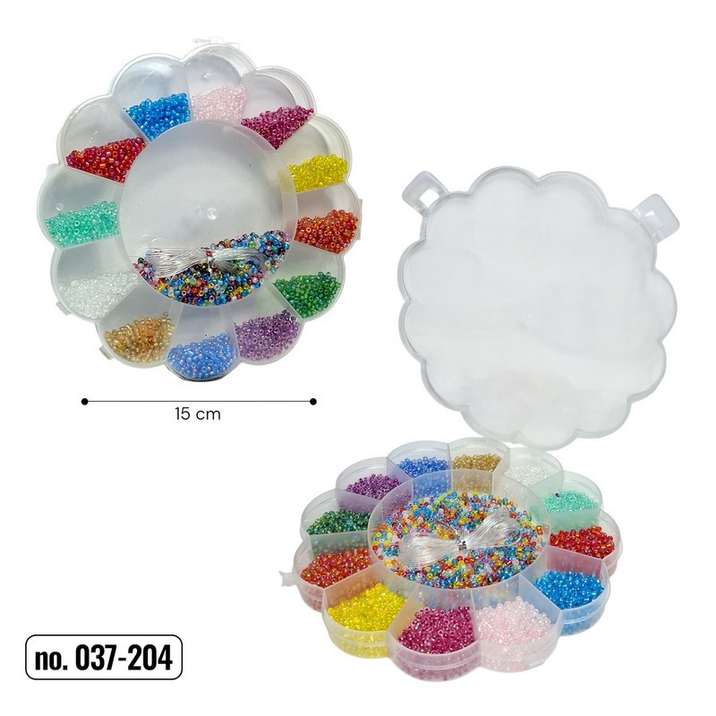 Набір бісеру для створення прикрас 037-204 у пластиковому боксі Вінниця - фото 2