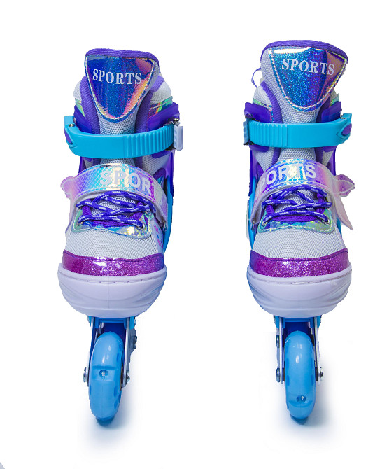 Детские раздвижные ролики Русалочка Scale Sports фиолетовые, размер 34-38. Все колеса светятся Одесса - изображение 3