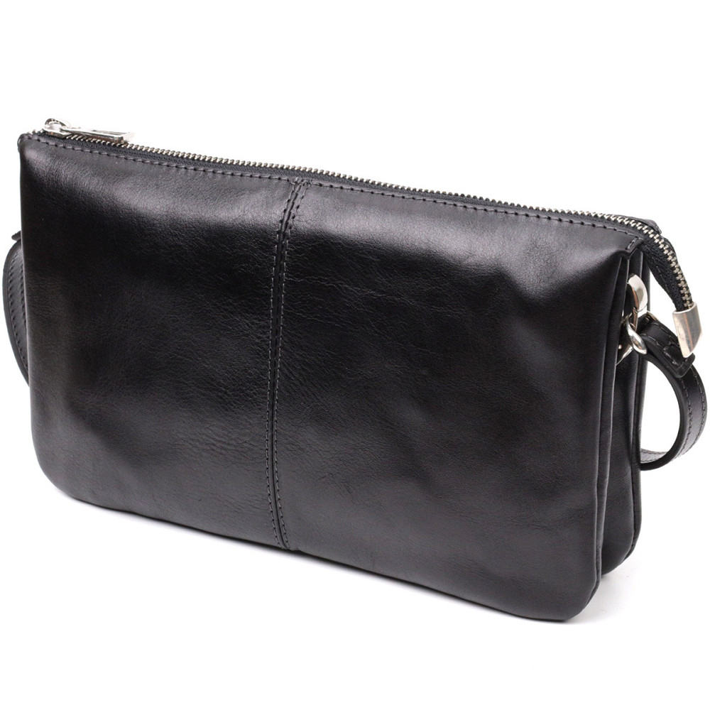 Розкішний жіночий клатч із натуральної шкіри GRANDE PELLE 11657 Чорний Київ - фото 8