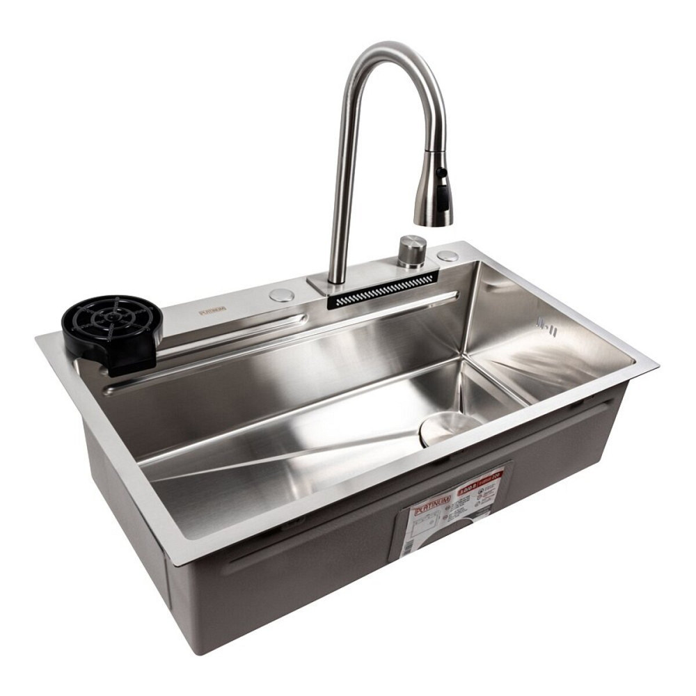 PLATINUM Кухонна мийка нержавійка CM 75*46A Platinum Handmade "Водоспад" Киев - изображение 7