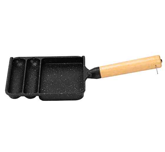 Сковорода прямокутна на 3 секції з антипригарним покриттям чорна HP39572B Коломия