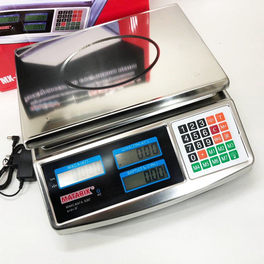 Ваги торгові для ваги Matarix MX-413 до 50 кг, Ваги електронні торгові цифрові настільні до 50 кг AE-56 Львів - фото 19