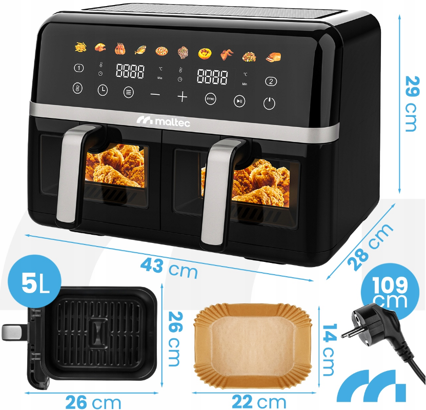 Мультипечь (аэрофритюрница) Maltec AirFryer 2800Вт (Польша) Киев - изображение 2