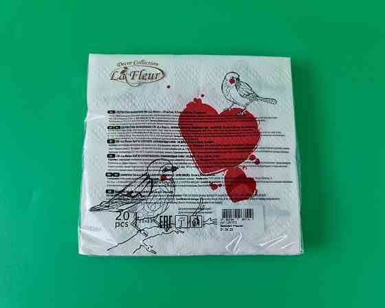Серветка (ЗЗхЗ, 20 шт.) La Fleur Закохані пташки (996) (1 пачка) Харків