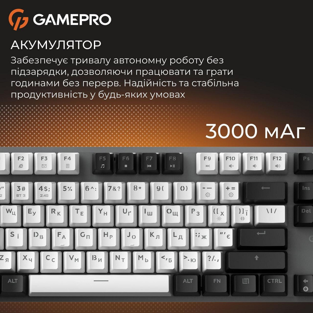 Клавіатура бездротова GamePro Genesis Joker Pro MK124G Pro Gray ( 10283 ) Харьков - изображение 18