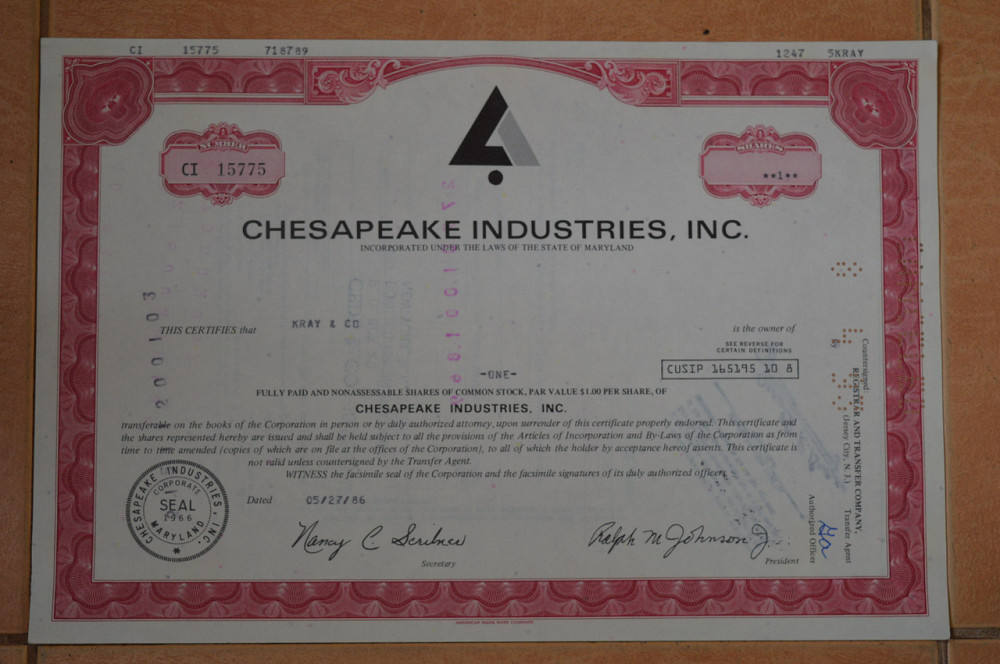 Акция. США. 1986 год №15775 (Г-1.46) Полтава - изображение 1