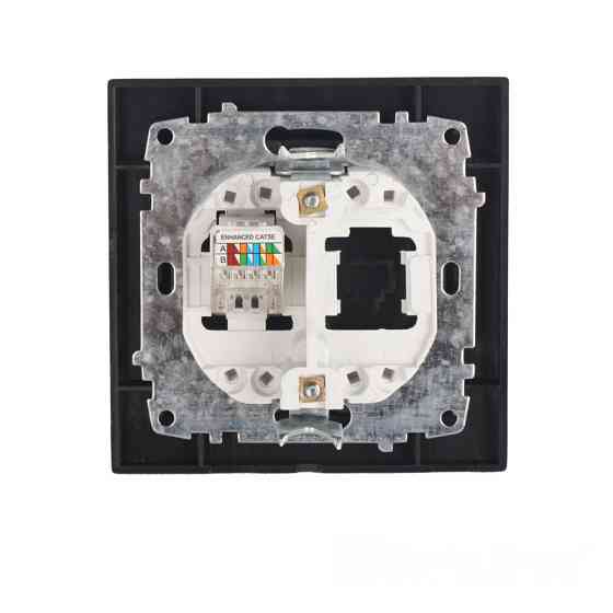 Розетка компьютерная 1x8P8C, Enzo безупречный графит Днепр