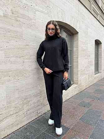 Жіночий стильний костюм-двійка Ангора-кашемір Чорний, 50/52 Одеса