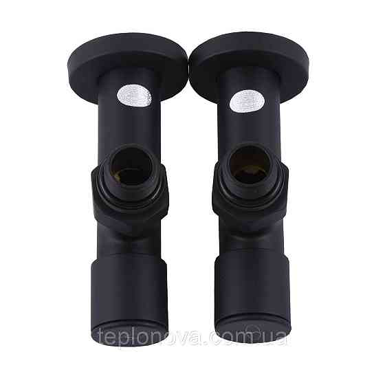 Набор Кран вентильный угловой с американкой SOLOMON LUX 1/2″  7777 (2шт.) BLACK   (1уп) Черновцы