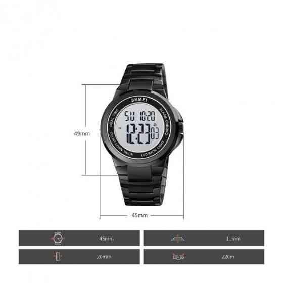 Чоловічий наручний годинник Skmei 1712 Чорний з білим циферблатом Вінниця