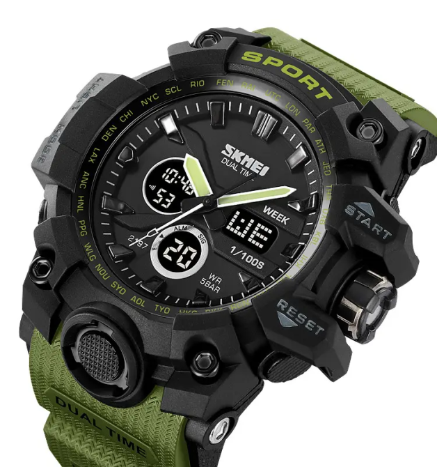 Годинник чоловічий наручний спортивний Skmei 2197 Зелений Вінниця - фото 5