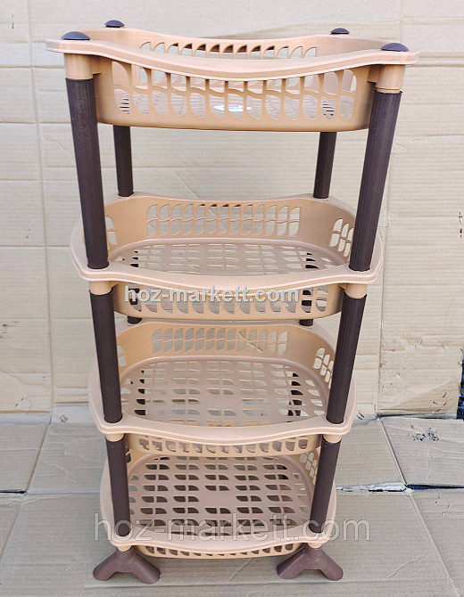 Полиця етажерка пластикова для ванни та кухні бежева Харків - фото 1