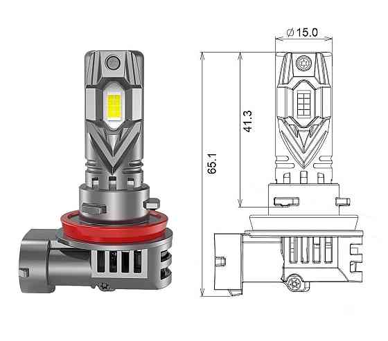 Комплект світлодіодних ламп Qline SA H11 52W 6000K Qline (Small Active) 12V Харків