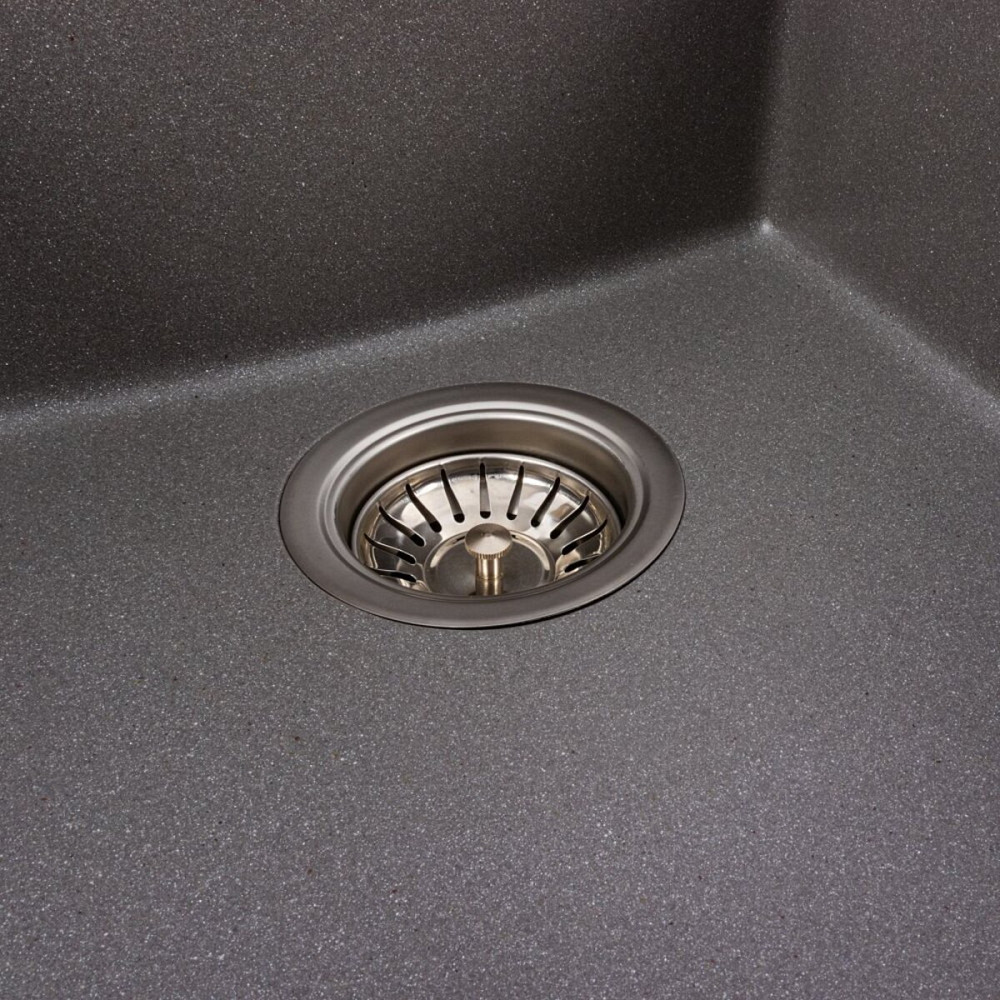 VALESO Гранітна мийка для кухні VALESO ROXY 3744 матова Сірий мусон Київ - фото 6
