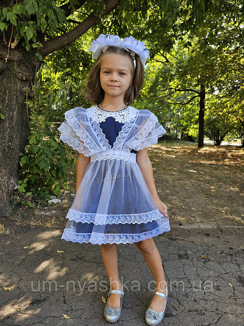 Комплект першокласниці з фартухом сарафан трапеція з комірцем 116-146 Кривий Ріг - фото 5