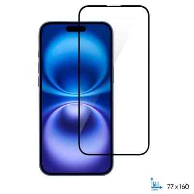 Стекло защитное 2E Apple iPhone 16 Plus(6.7) 2.5D FCFG black (2E-IP-16PL-6.7-SMFCFG-BB) Винница