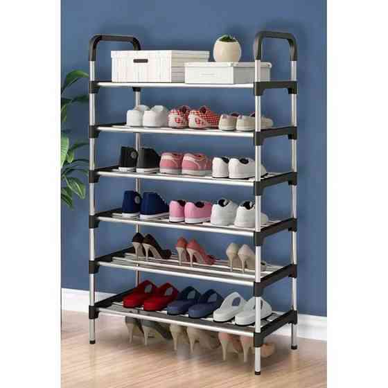 Полиця для взуття з пластиковими з'єднаннями Shoe Rack 6 полок 56х28х113см, Зберігання взуття ідеї FD-50 Одеса