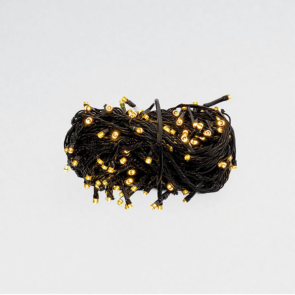 Новорічна гірлянда кімнатна нитка 18 м 180 LED кімнатна гірлянда чорний провід Жовте світло W180LED18MBY Київ - фото 6