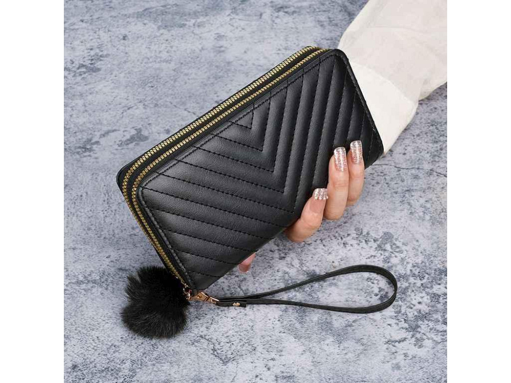 Кошелек женский 20*10*2см черный экокожа 698-5 ТМ КИТАЙ Киев - изображение 1
