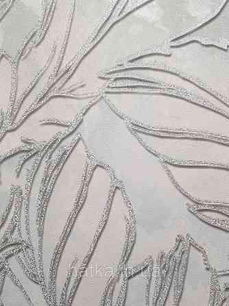 Обои виниловые на флизелине метровые Sintra Edelina листья серебристые на сером Киев