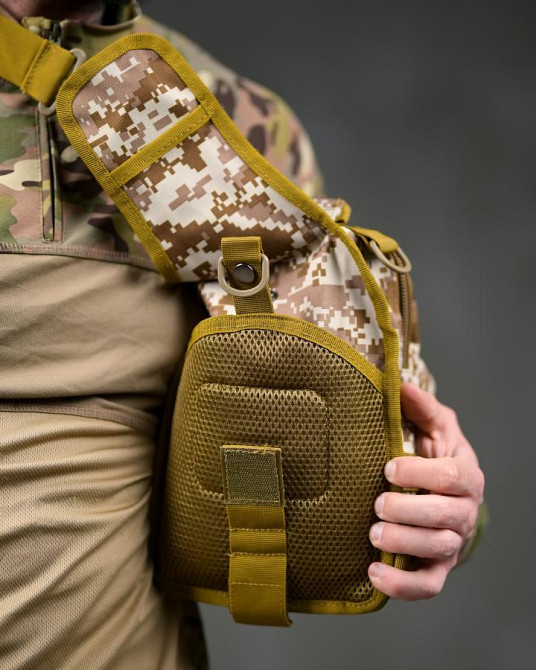 Тактическая нагрудная сумка черная через плечо  пиксель ПП8246 Одесса - изображение 8