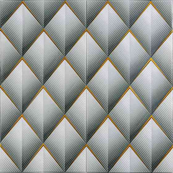 Панель стеновая 3D 675х675х6мм Ромбы серые SW-00001986 Киев