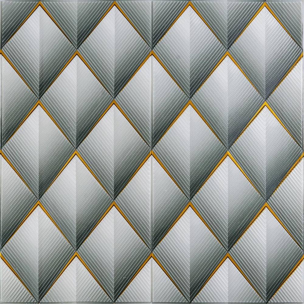Панель стеновая 3D 675х675х6мм Ромбы серые SW-00001986 Киев - изображение 6