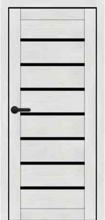Дверь межкомнатная Порталино PL-02 санома белая черное стекло Киев