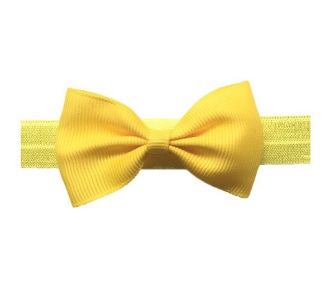 Дитяча жовта повязочка на голову - розмір універсальний (на резинці), бант 8см Київ - фото 1