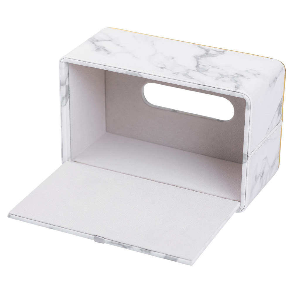 Yiwu Серветниця з еко шкіри 21.5х13х9 см для кафе і ресторанів Білий мармур HP-3-202 Коломыя - изображение 3